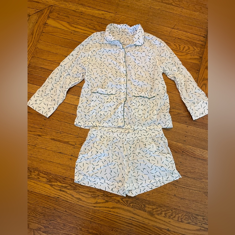 Poplin Piped Shorts Set Pajamas